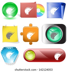 Hard hat. Raster internet buttons.