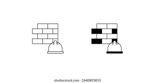 hard hat set icon with white background vector stock illustration