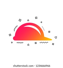Hard hat sign icon. Construction helmet symbol. Colorful geometric shapes. Gradient helmet icon design.  Vector
