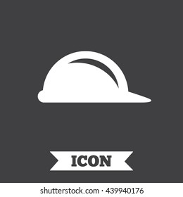 Hard hat sign icon. Construction helmet symbol. Graphic design element. Flat helmet symbol on dark background. Vector