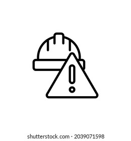Hard Hat Silhouette Icon On White Background