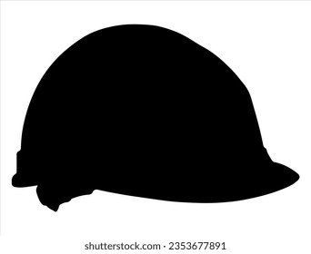 Hard hat silhouette vector art white background