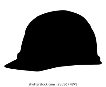 Hard hat silhouette vector art white background