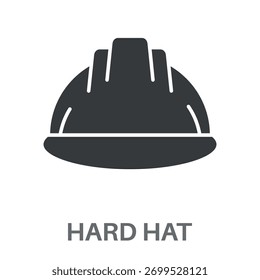 Sombrero duro Estilo simple Glifo Diseño Vector