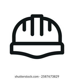 Hard hat UI icon, hardhat simple line user interface vector symbol