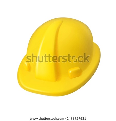 Hard hat vector 3d icon. Safety helmet cartoon illustration, isolated on white background.