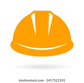 Hard hat vector cartoon isolated on white background, simple flat illustration of protective uniform element