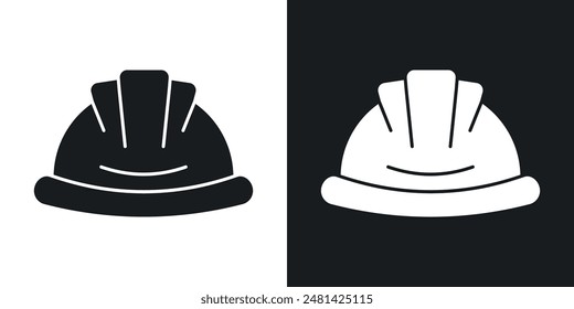 Hard hat vector icon set in black color.