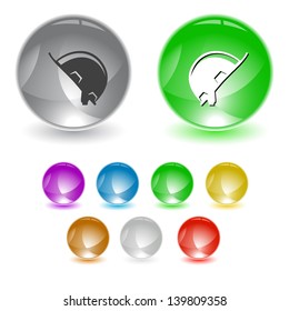 Hard hat. Vector interface element.