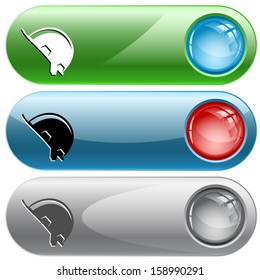 Hard hat. Vector internet buttons.