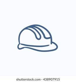 Hard hat vector sketch icon isolated on background. Hand drawn Hard hat icon. Hard hat sketch icon for infographic, website or app.