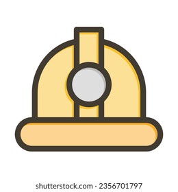 Hard Hat Vector Thick Line Filled Colors Icon For Personal And Commercial Use.
