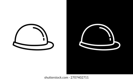 Hard Hat White Icon Set Design
