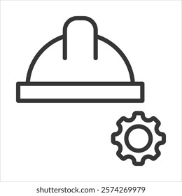 Hard Hats Icon Vector Illustration Outline