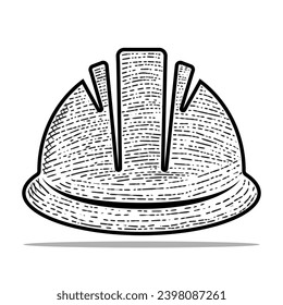 sombreros duros estilo de grabado vectorial icono dibujado a mano en blanco y negro