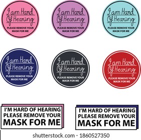 Hard of hearing colorful, circular and rectangular design.