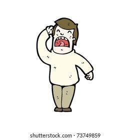 caricatura de hombre difícil de escuchar