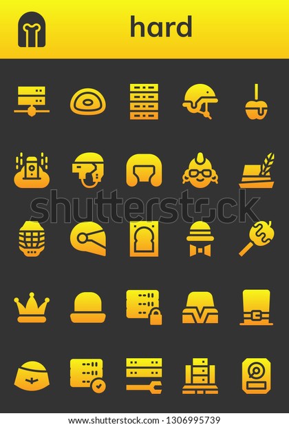 Hard Icon Set 26 Filled Hard Stock Vector (Royalty Free) 1306995739 ...