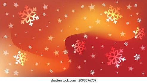Hard Light Red Yellow Gradient, Vector Background 4K High Resolution, Xmas snowflakes stars, Happy New Years Flayer Business Advertise, Download Now For Design Graphic
