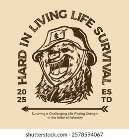 hard in living life survival, T-shirts for the brave survivors and adventurers in every design.