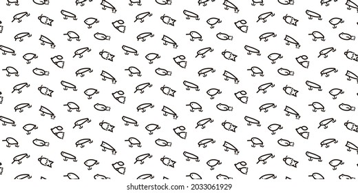 Hard lure icon pattern background for website or wrapping paper (Monotone version)