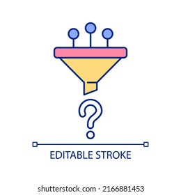 Hard to make decisions RGB color icon. Slow decision-making. Difficult process. Challenging situations. Isolated vector illustration. Simple filled line drawing. Editable stroke. Arial font used