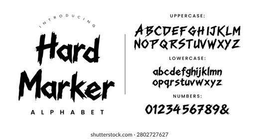 Hard Marker rough brush font with aggressive dry stroke for urban street style designs