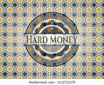  Hard Money arabesque style emblem. arabic decoration.