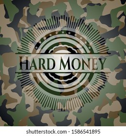 Hard Money on camouflaged pattern. Vector Illustration. Detailed.