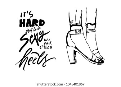 It is hard not to be sexy in pair of high heels. Shoes hand drawn illustration for your design.
