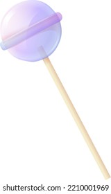 Hard Popsicle Stick. Sweet Pastel Lolipop Candy