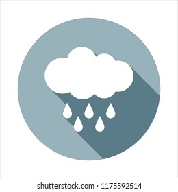 Hard Rain icon in Flat long shadow style. One of web collection icon can be used for UI, UX