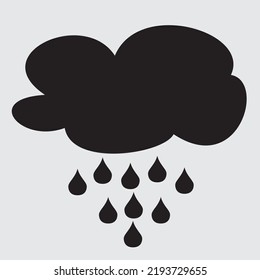 Hard Rain Icon in trendy flat style isolated on grey background. Hard rain symbol for your web site design, logo, app, UI. Modern forecast storm sign. Weather, internet concept. Vector illustration