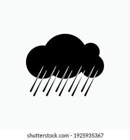 Hard Rain Icon. Weather Symbol. Climate Sign - Vector Logo Template.