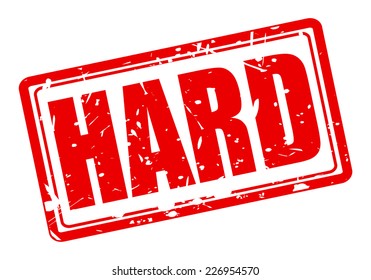 Hard red stamp text on white