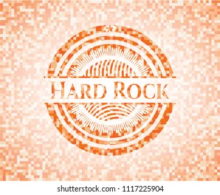 Hard Rock abstract orange mosaic emblem