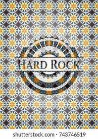 Hard Rock arabesque emblem. arabic decoration.