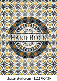 Hard Rock arabic emblem background. Arabesque decoration.