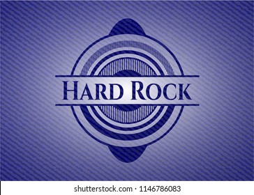 Hard Rock badge with jean texture