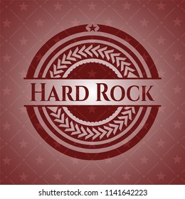 Hard Rock badge with red background