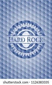 Hard Rock blue polygonal emblem.
