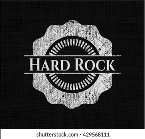 Hard Rock chalk emblem, retro style, chalk or chalkboard texture