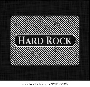 Hard Rock chalkboard emblem on black board