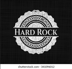 Hard Rock chalkboard emblem on black board