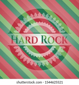 Hard Rock christmas badge background. Vector Illustration. Detailed.