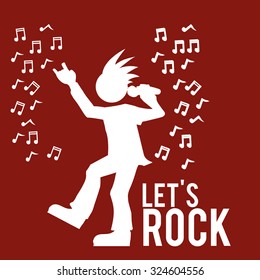 Hard Rock design with music icon design, vector illustration 10 eps graphic.