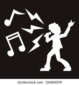 Hard Rock design with music icon design, vector illustration 10 eps graphic.