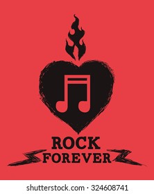Hard Rock design with music icon design, vector illustration 10 eps graphic.