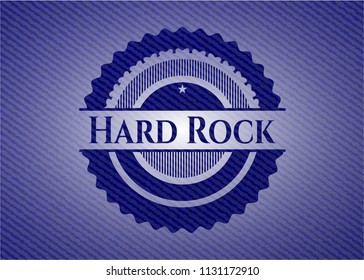 Hard Rock emblem with denim high quality background