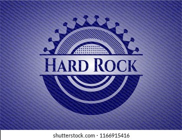 Hard Rock emblem with denim texture